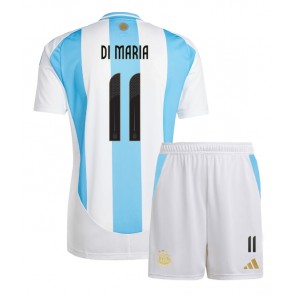 Argentina Angel Di Maria #11 Hemmaställ Barn Copa America 2024 Kortärmad (+ Korta byxor)